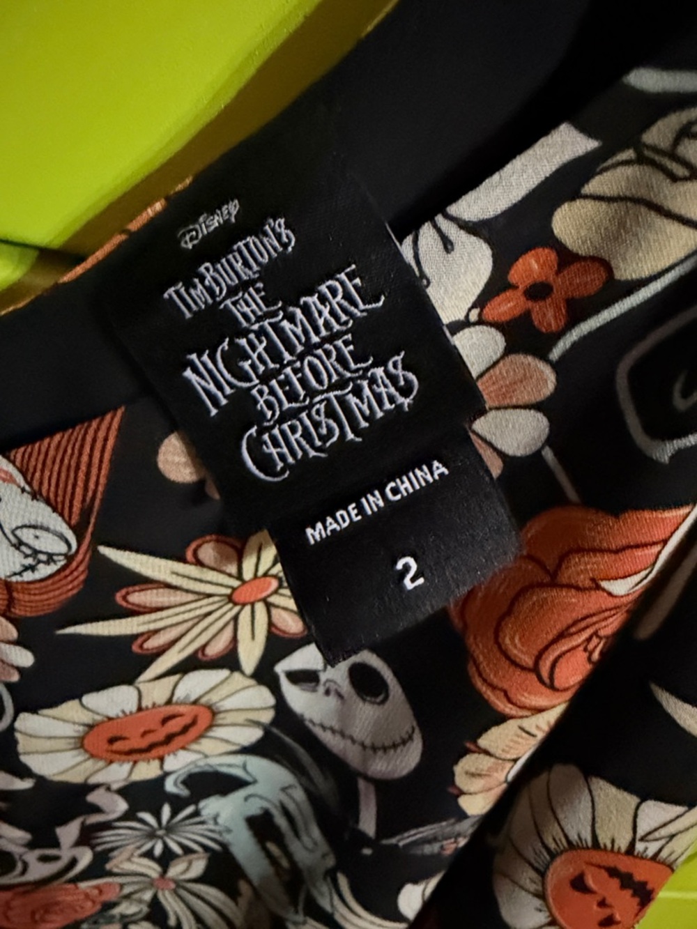 Floral Halloween Print Black & Orange Cami Tank Top Disney - Picture 4 of 4
